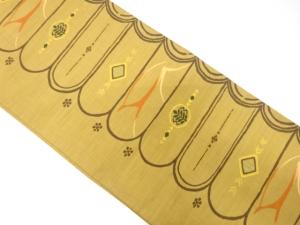 楽山　抽象動物に草花模様織出し袋帯
